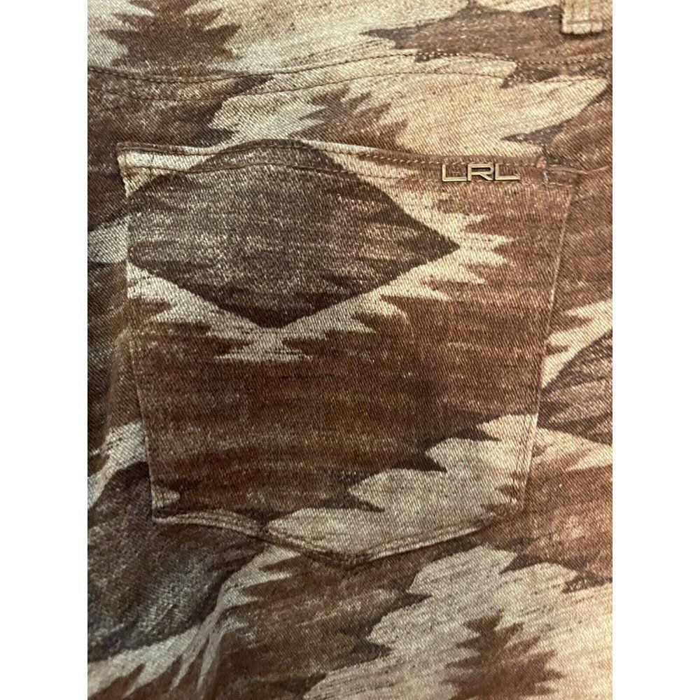NWT - Lauren Jeans Co.  modern straight tan multi aztec size 12 - Picture 2 of 9